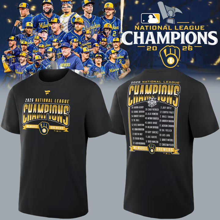02.Milwaukee Brewers Fanatics 2026 National League Champions  T-Shirt