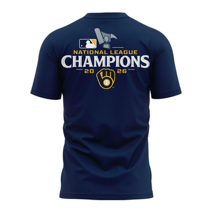 02.VIP.Milwaukee Brewers Fanatics 2026 National League Champions  T-Shirt