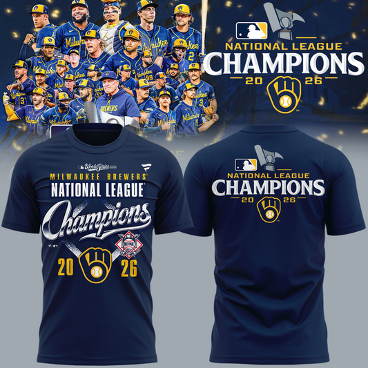 02.VIP.Milwaukee Brewers Fanatics 2026 National League Champions  T-Shirt
