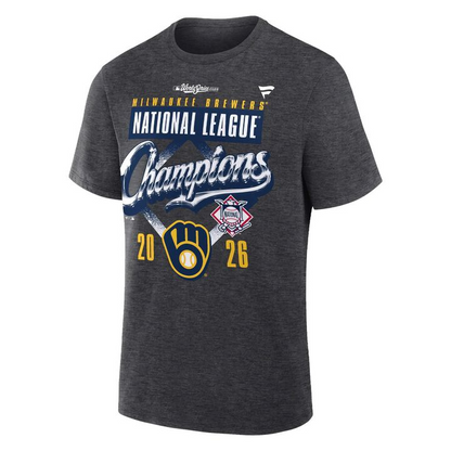 05.Milwaukee Brewers Fanatics 2026 National League Champions  T-Shirt - Heather Charcoal