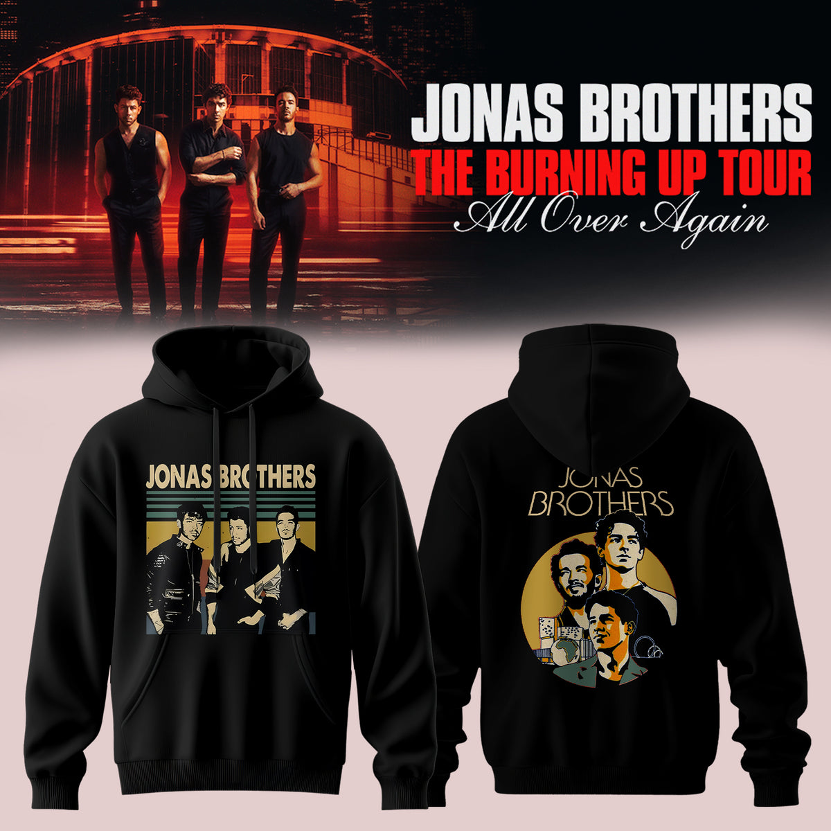 .Jns Bros The Burning Up Tour All Over Again 3D All-Over Print Hoodie V2